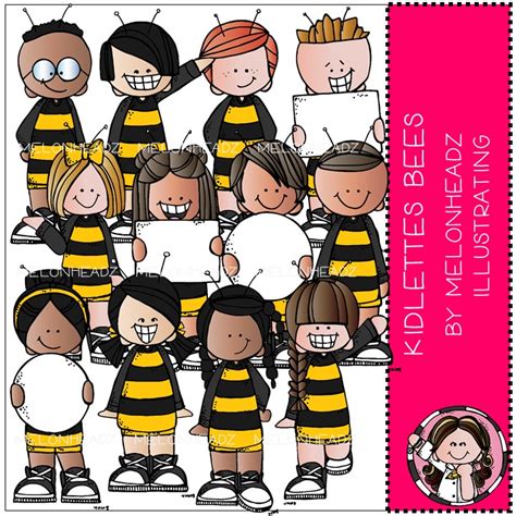 Kidlette Bees Clip Art Combo Pack Melonheadz