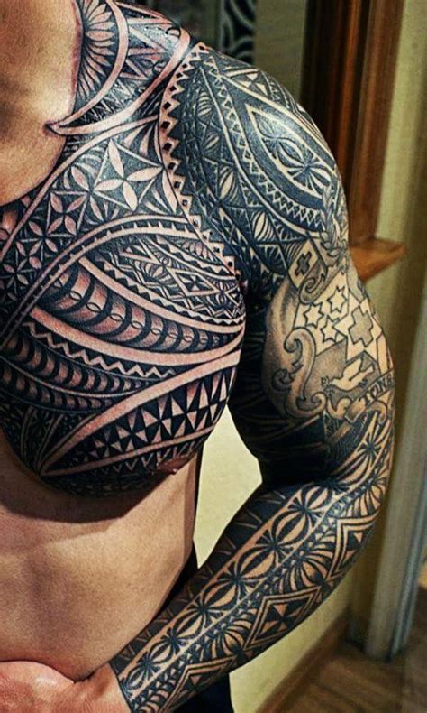 Tribal Tattoos Chest Arm Shoulder
