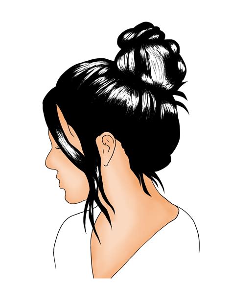 How To Draw Anime Hair In A Bun