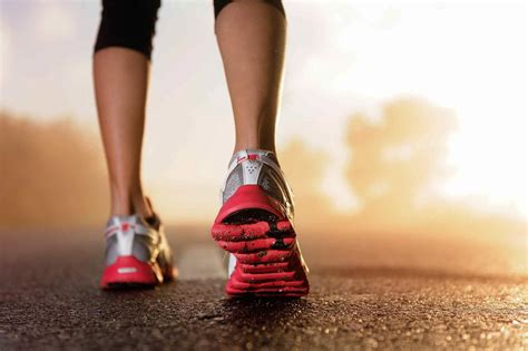 Runner Feet Running On Road Closeup On Shoe Woman Fitness Sunri Your