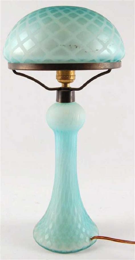 Antique Blue Satin Cased Glass Lamp