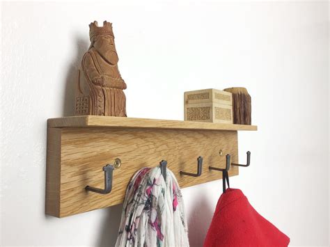 Micro Oak Coat Rack Natural Oak Wood Coat Rack With 5 Hooks With Or