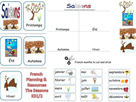 ️french Seasons Worksheet Free Download