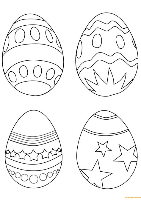 Kids will have lots of fun! Simple Easter Eggs Coloring Page - Free Coloring Pages Online