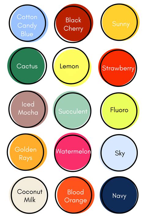 Summer 2017 Color Chart - Whatever Bright Things