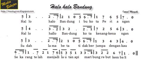 Lirik dan not angka lagu Halo-Halo Bandung - Blog Gado | Download Gratis