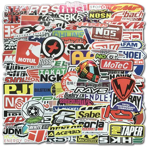 Racing Decals Sticker Lot Set 100 In Pairs Grab Bag Race Cars Toolboxes