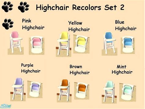 The Sims Resource Highchair Recolors Set 2