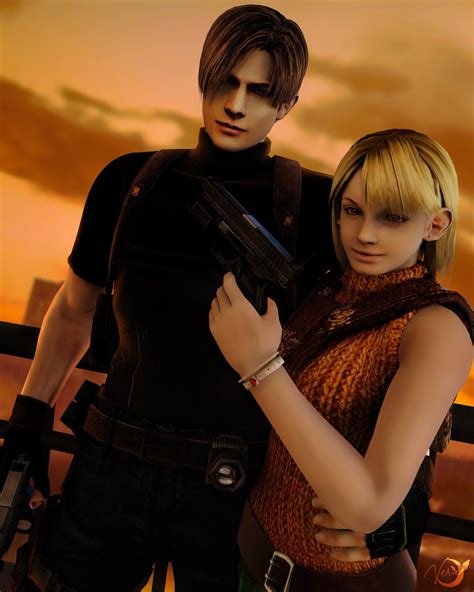 Pin On 1 Resident Evil Claire And Ashley And Leon And Ada