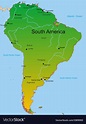 Map of south america continent Royalty Free Vector Image
