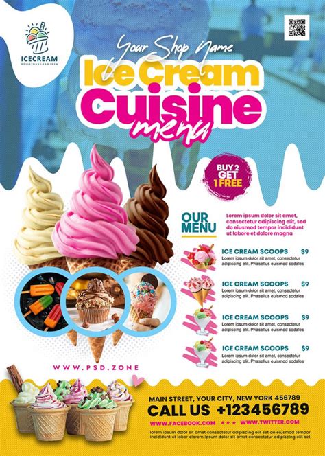 Ice Cream Parlour Menu Design Psd Psd Zone