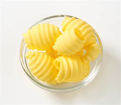 Butter Curls In A Glass Bowl Stock Image Image Of Cutout Ingredient