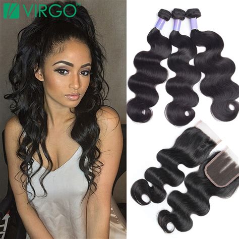Indian Virgin Hair With Closure Body Wave Mink 8a Raw Indian Human Hair Weave Store Best Hair