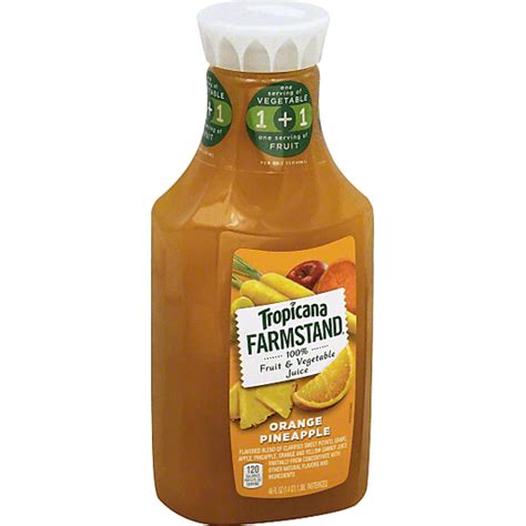 Tropicana Farmstand 100 Juice Fruit And Vegetable Orange Pineapple