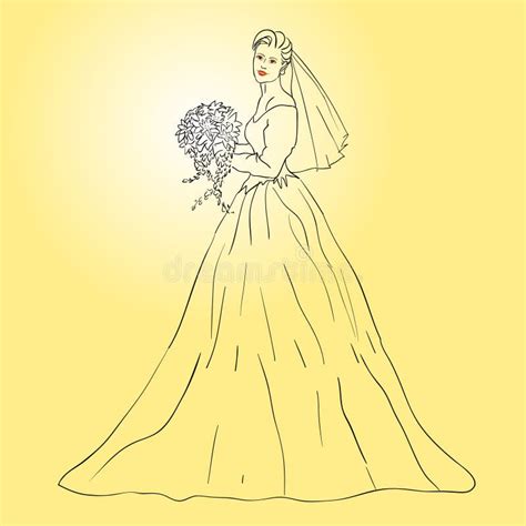 Bride In Wedding Dress White Stock Illustration Illustration Of Gown