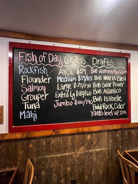 Menu at Claws Seafood House pub & bar, Rehoboth Beach