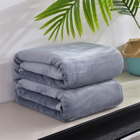Simple Gray Solid Color Double Layer Blanket Thick Soft Throw Blanket