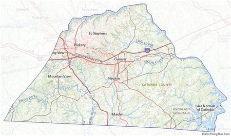 Topographic Map Of Catawba County North Carolina North Carolina