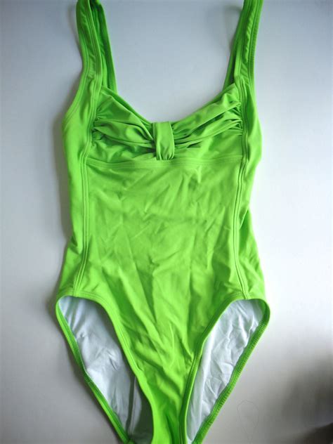 Lime Green One Piece Bathing Suit Size 12 Size Medium Size
