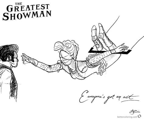 Free printable the greatest showman coloring book the greatest showman is a 2017 american musical drama film. The Greatest Showman Coloring Pages Line Art by ...