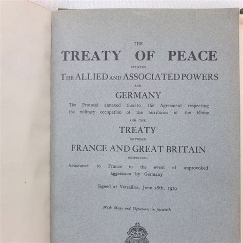 The Treaty Of Peace Versailles 1919 Compass Library