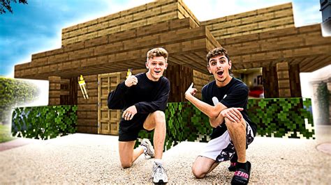 We Spent 24 Hours In A Real Life Minecraft House Youtube