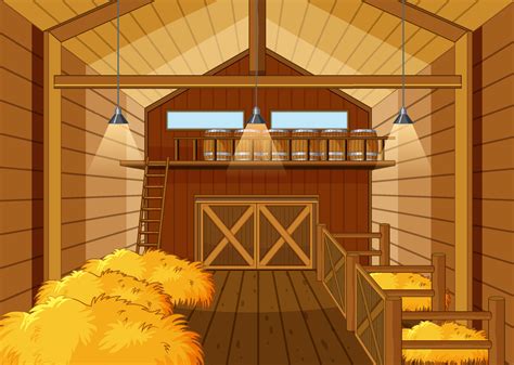 Scene Inside The Barn 7190843 Vector Art At Vecteezy