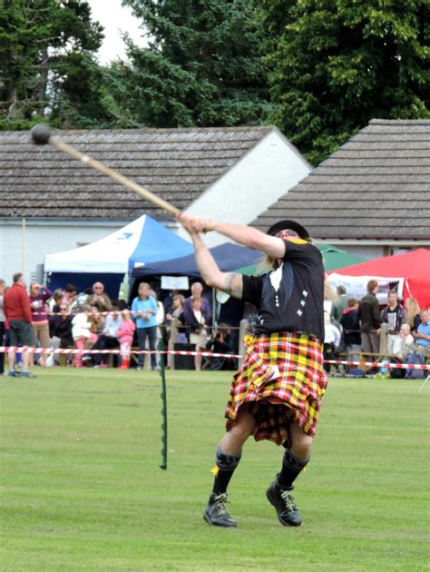 Scottish Hammer Throwing At The Highland Games Cairngorms Highland