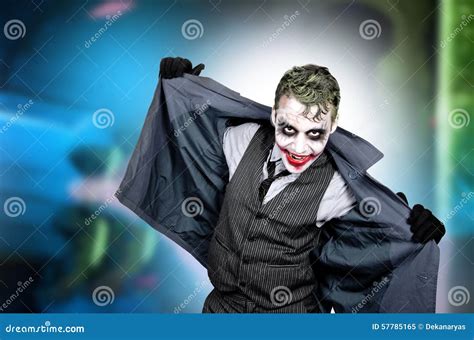 Dark Creepy Joker Face Stock Image Image Of Phobia Psychotic 57785165