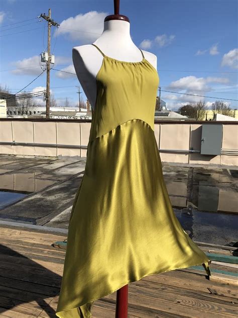 silk satin sheer chiffon olive gold green negligee slip 90s etsy vintage mini dresses sheer