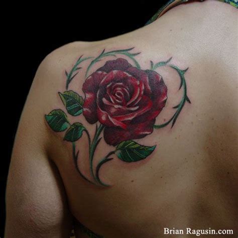 Red Rose Tattoo By Brian Ragusin Red Rose Tattoo Tattoos Rose Tattoo