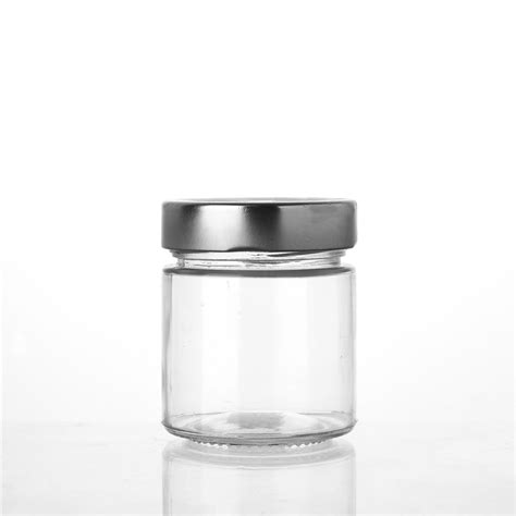 Factory Price Round Shape Small 250 Ml Glass Storage Jar Bottle With Screw Lid High Quality