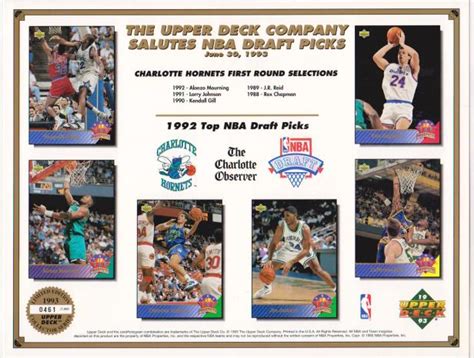 1993 Upper Deck 85x11 Nba Draft Sheet W Shaquille Oneal Rookie