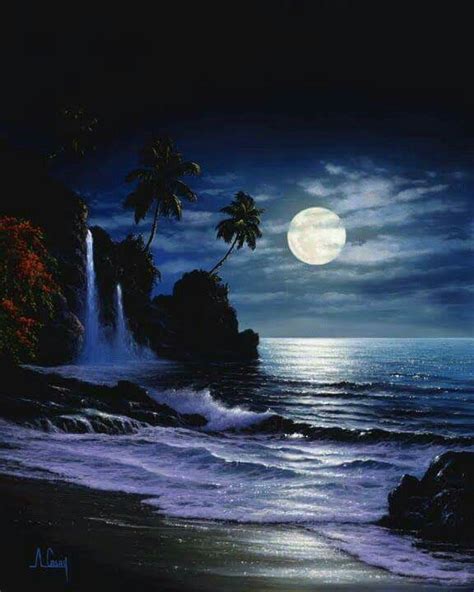 Beach Moonlight Beautiful Moon Moonlight Shoot The Moon