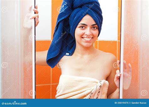 Girl After Shower Stock Image Image Of Cleaning Caucasian 25019475