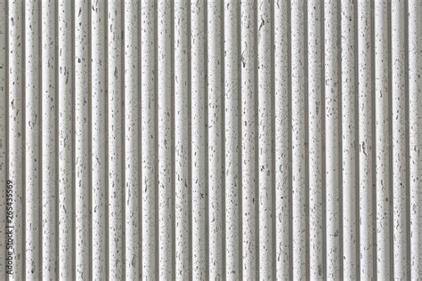 Old White Ribbed Concrete Wall Texture Background Horizontal Picture