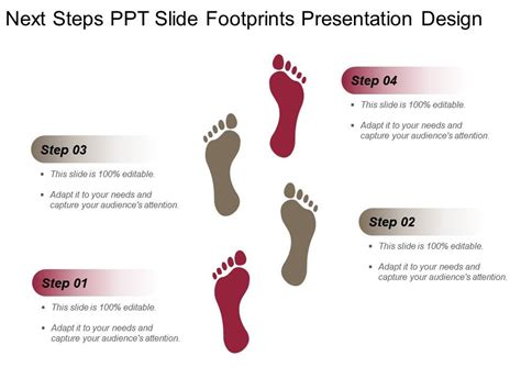 Next Steps Ppt Slide Footprints Presentation Design Ppt Images