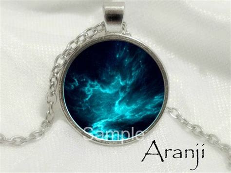 Turquoise Nebula Pendant Nebula Necklace Blue Nebula By Aranji Nebula