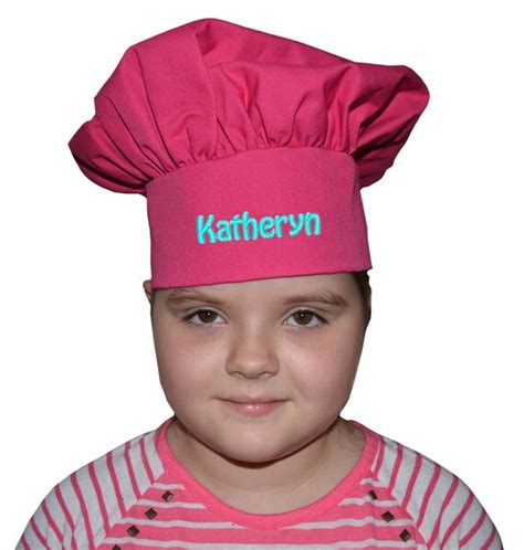 Kids Chef Hat Pink Personalized