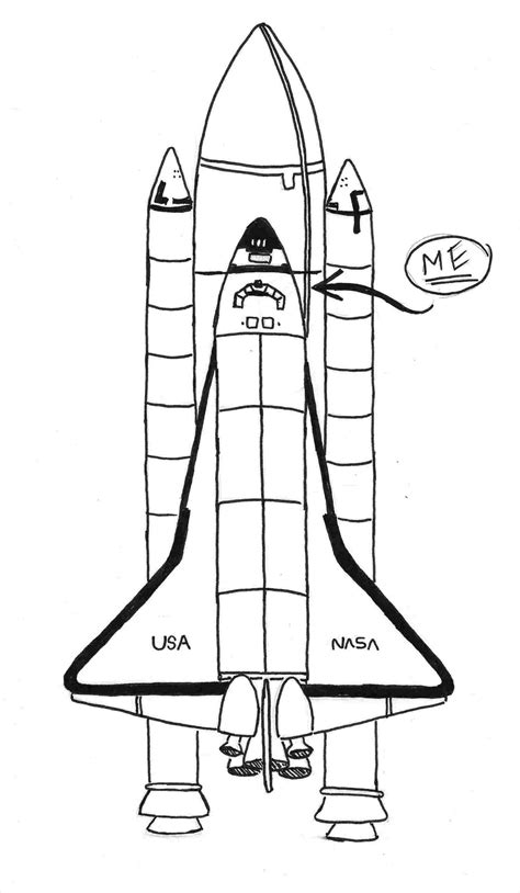 Easy Space Rocket Drawing