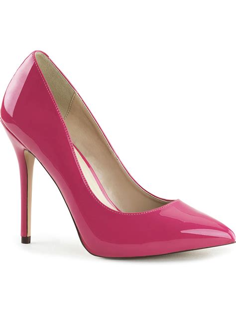 Pleaser Womens Hot Pink Pumps Patent Stilettos Classic Pointed Toe