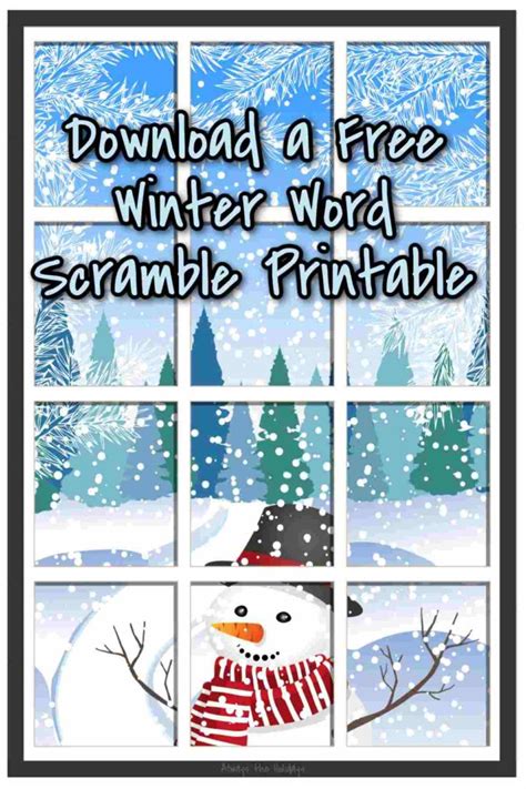 Free Winter Word Scramble Printable With Answer Key Included