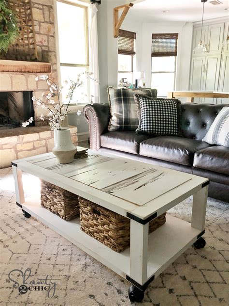 Glue the boards to the sides of your coffee table top so that they are flush with the top. DIY Barn Wood Cart Coffee Table For $50 - Free Plans ...