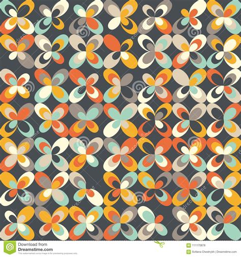Midcentury Geometric Retro Pattern Vintage Colors Retro Wallpapers