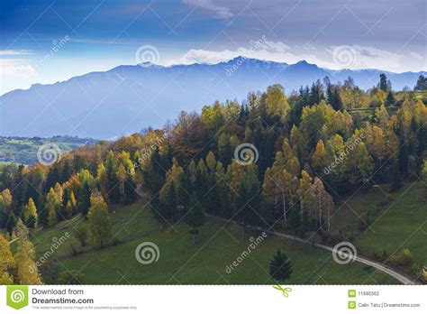Beautiful Mountain Scenery And Autumn Foliage Stock Photo