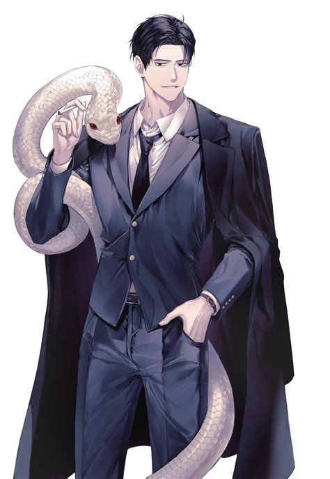 A Man In A Suit And Tie Holding A Snake