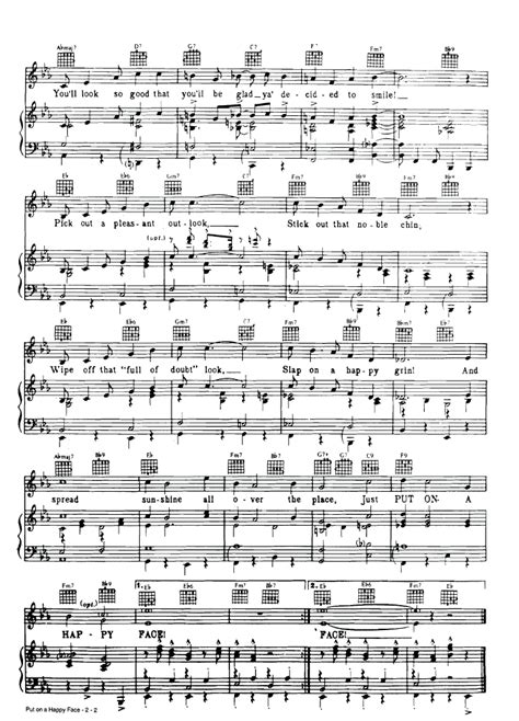 Put On A Happy Face Piano Sheet Music Easy Sheet Music