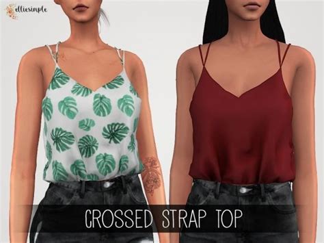 The Sims 4 Elliesimple Crossed Strap Top Sims 4 Sims 4 Mods
