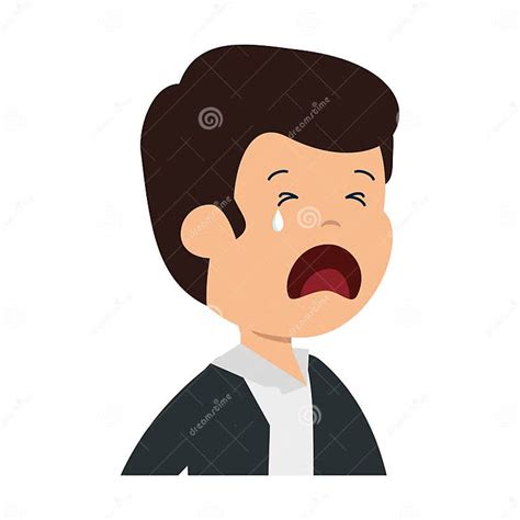 Young Sad Man Crying Character Stock Vector Illustration Of Male