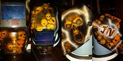 All custom airbrushed with your choice of themes. Custom welding helmets - Zimmer DesignZ